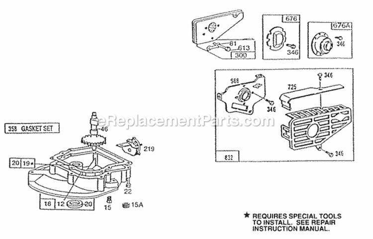 Sump Base Mufflers Diagram and Parts List for 091702-0127-02  Briggs and Stratton Engine